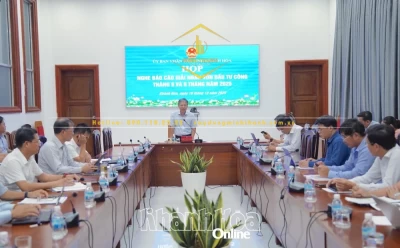 Phó Chủ tịch UBND tỉnh Trần Hòa Nam phát biểu kết luận cuộc họp.