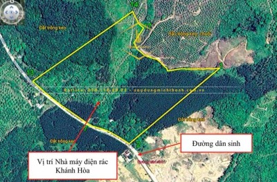 Vị trí dự kiến xây Dự án Nhà máy điện rác Khánh Hòa tại xã Suối Dầu. Ảnh: Đức Thảo