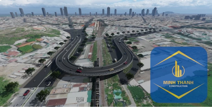 Phối cảnh cầu vượt tại dự án nút giao vòng xoay Mả Vòng.