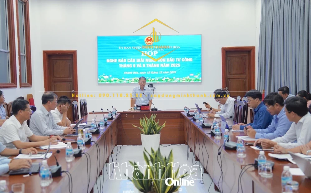 Phó Chủ tịch UBND tỉnh Trần Hòa Nam phát biểu kết luận cuộc họp.