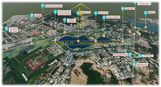 Hồ điều hòa khu vực phường Tây Nha Trang. Đồ họa: Khải An