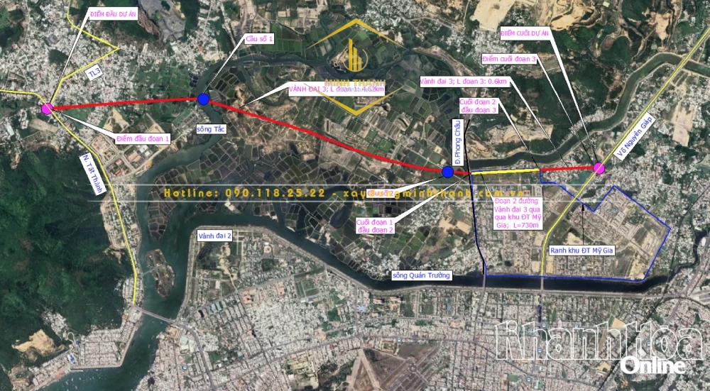 Sơ bộ hướng tuyến Dự án Đường Vành đai 3.
